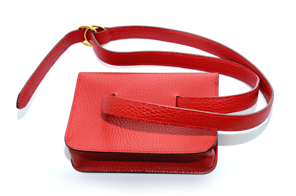 HERMÈS Leather Flap Bum Leather Pochette Waist bag