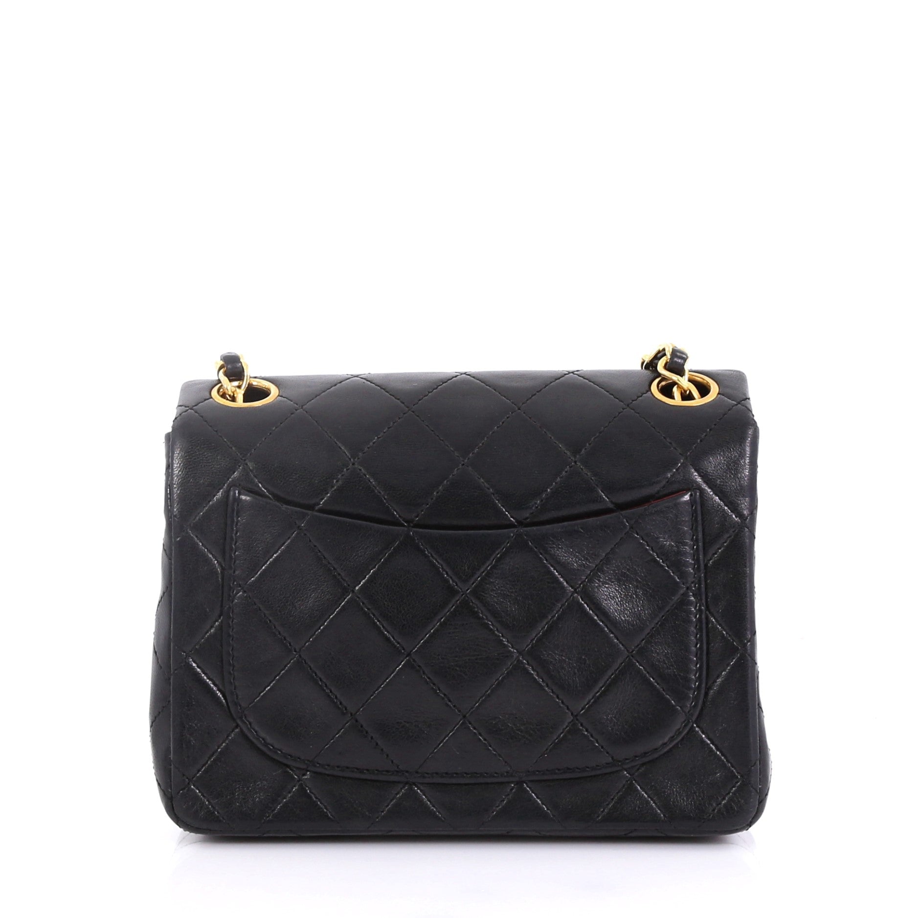 Vintage Square Classic Single Flap Bag Quilted Lambskin Mini