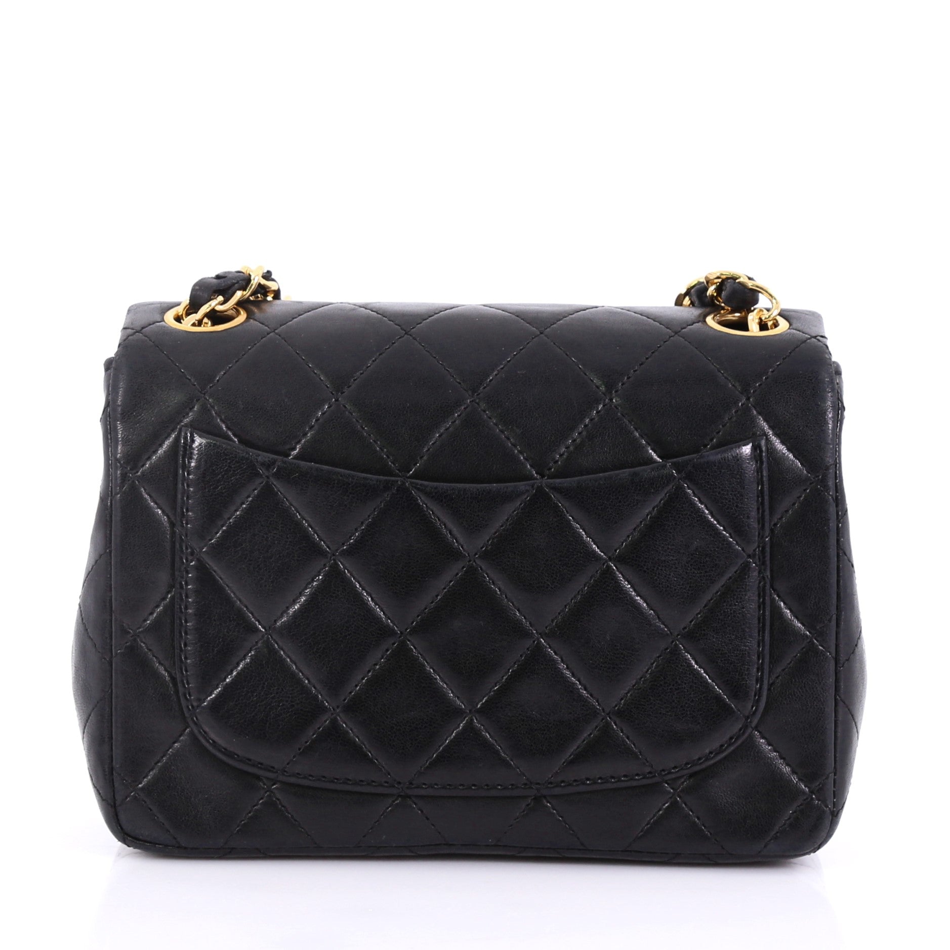 Vintage Square Classic Single Flap Bag Quilted Lambskin Mini