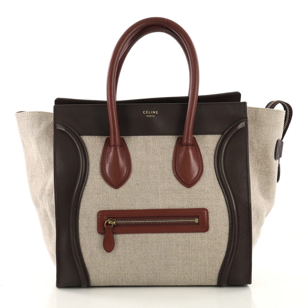Luggage Handbag Canvas and Leather Mini