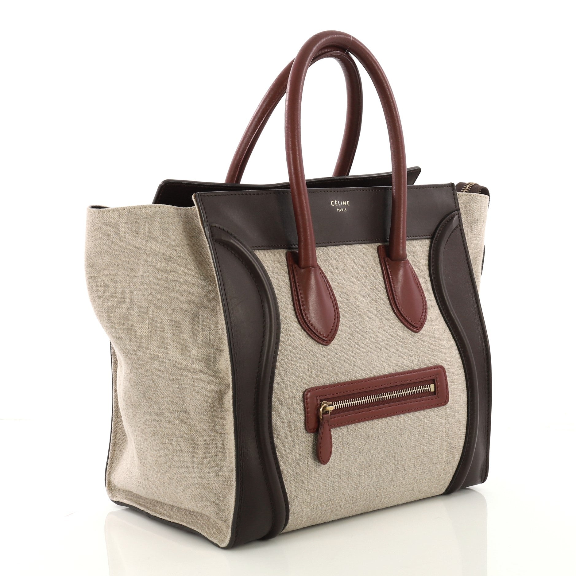 Luggage Handbag Canvas and Leather Mini