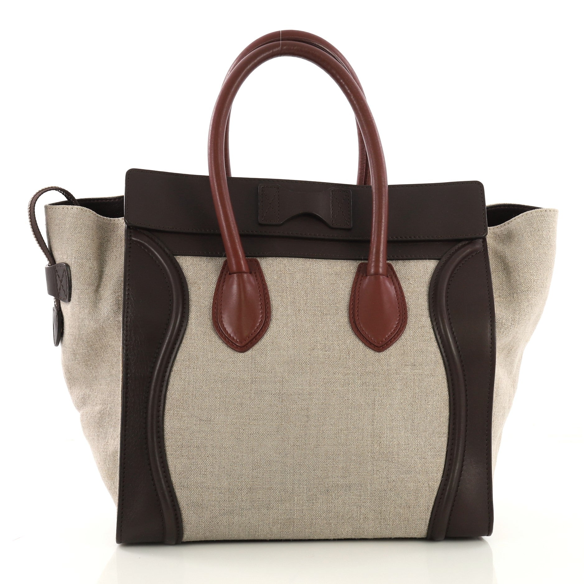 Luggage Handbag Canvas and Leather Mini