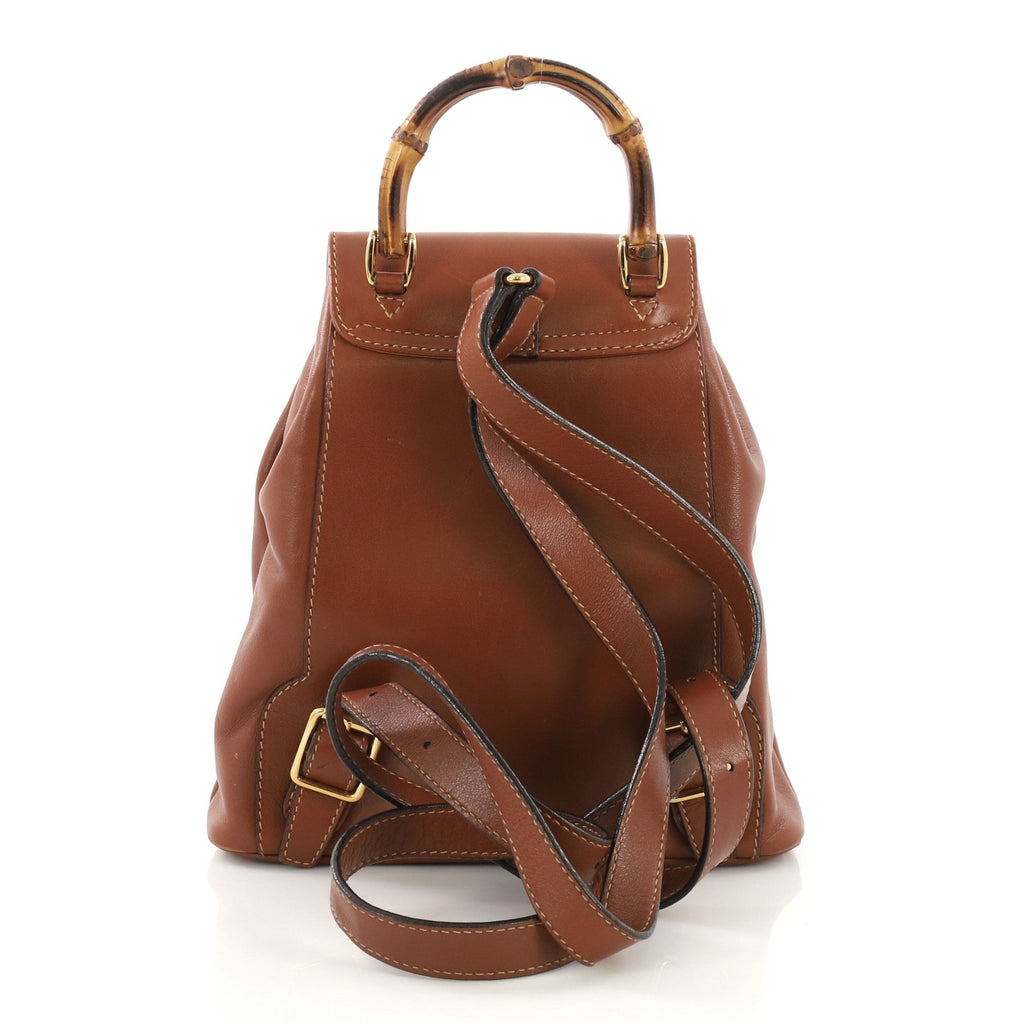 Vintage Bamboo Backpack Leather Mini