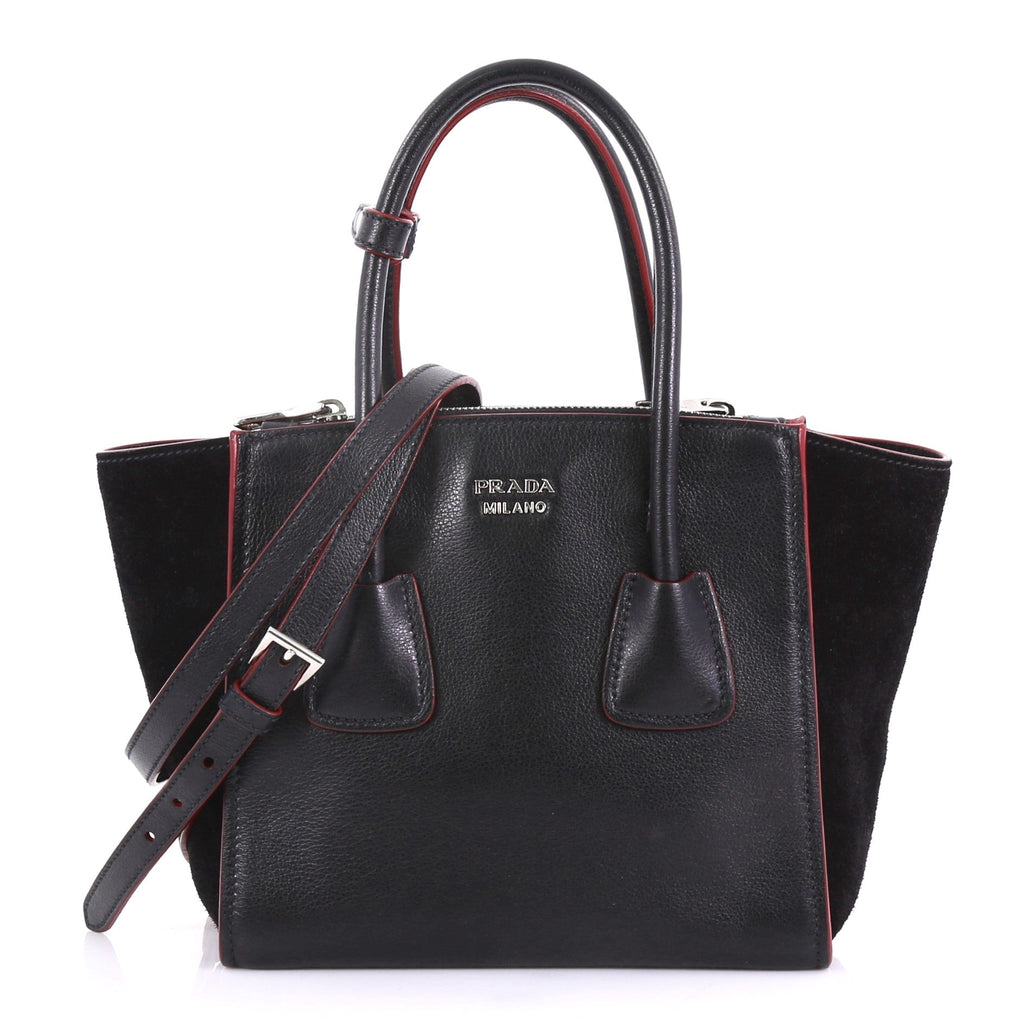 Twin Pocket Tote Glace Calf and Suede Mini
