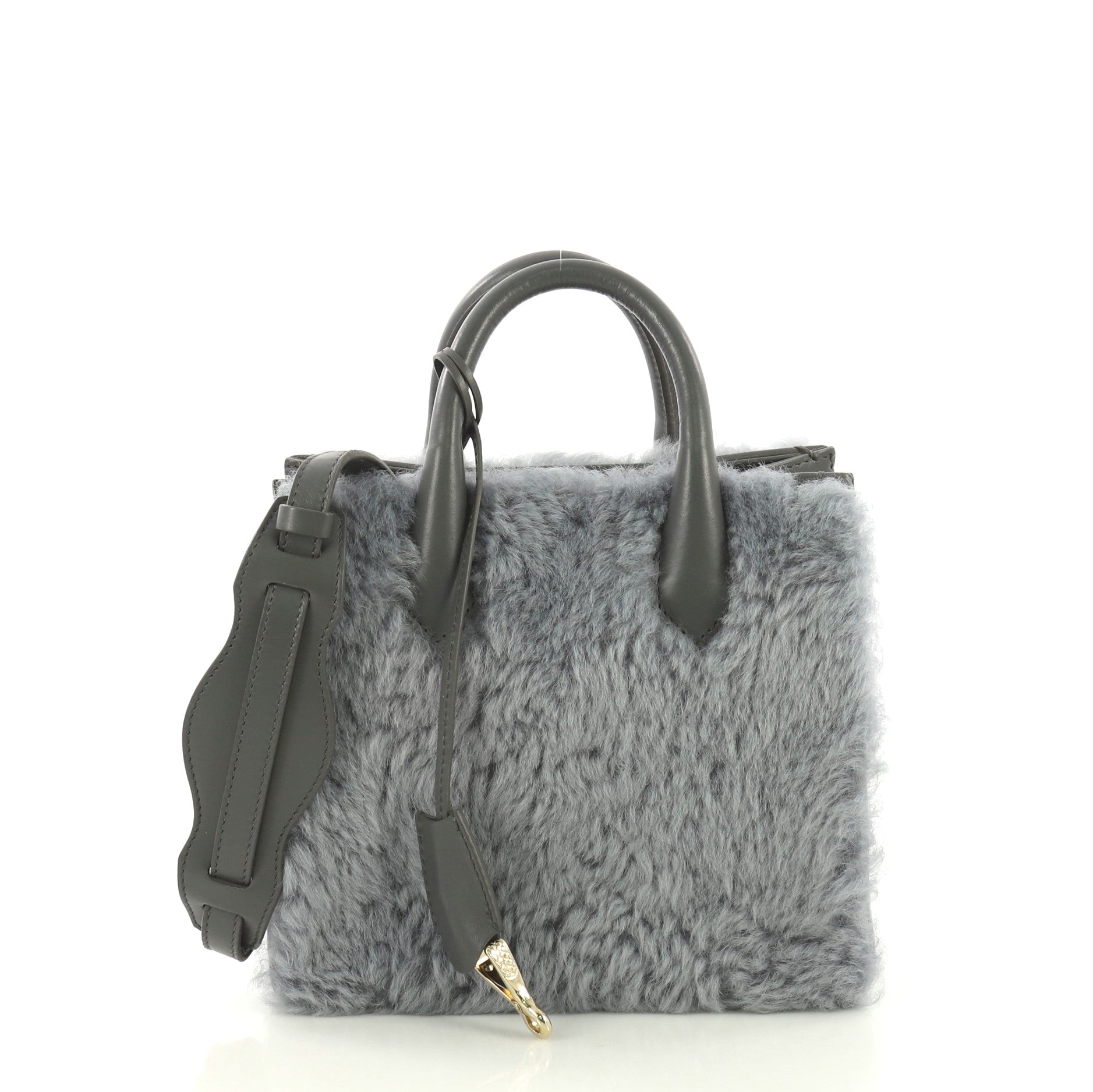 Padlock Nude All Afternoon Tote Fur with Leather Mini