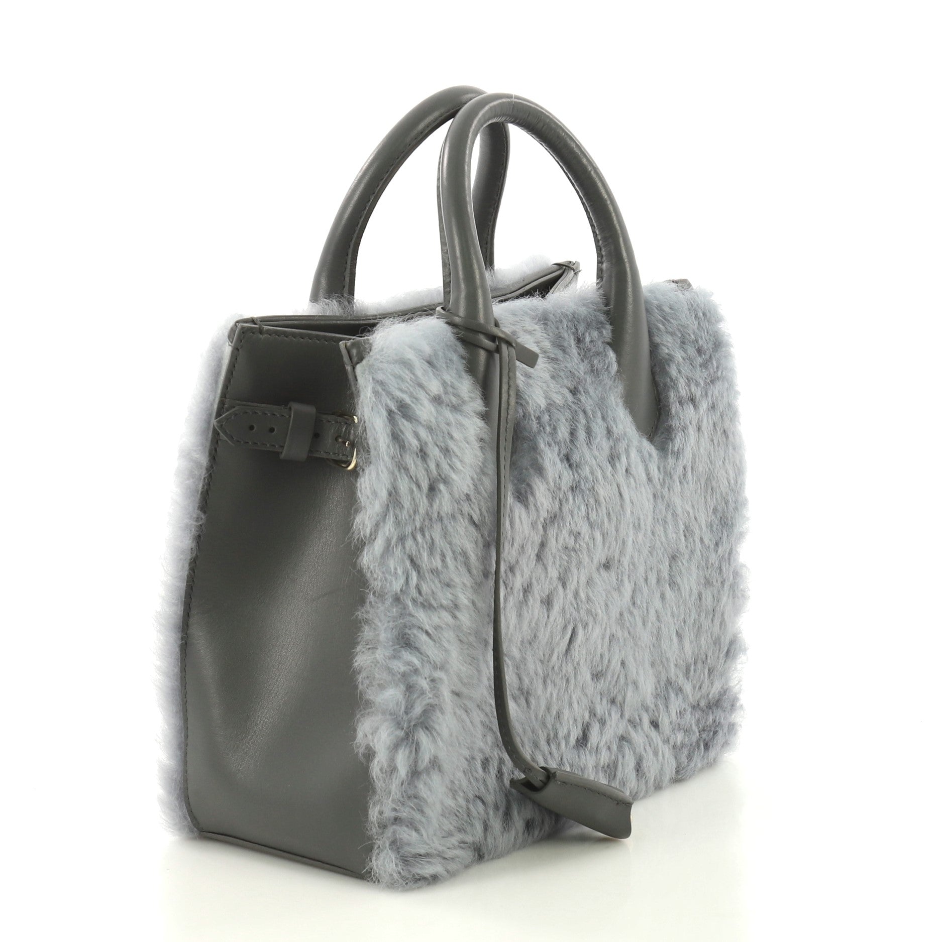 Padlock Nude All Afternoon Tote Fur with Leather Mini