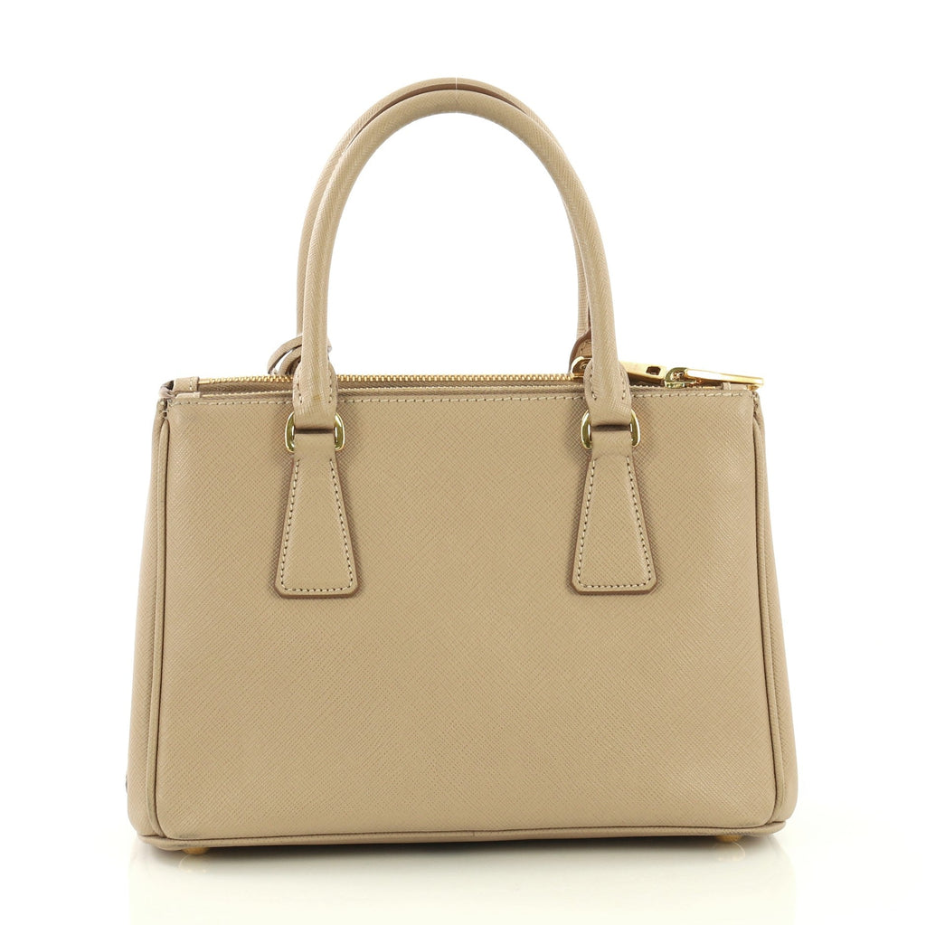 Double Zip Lux Tote Saffiano Leather Mini