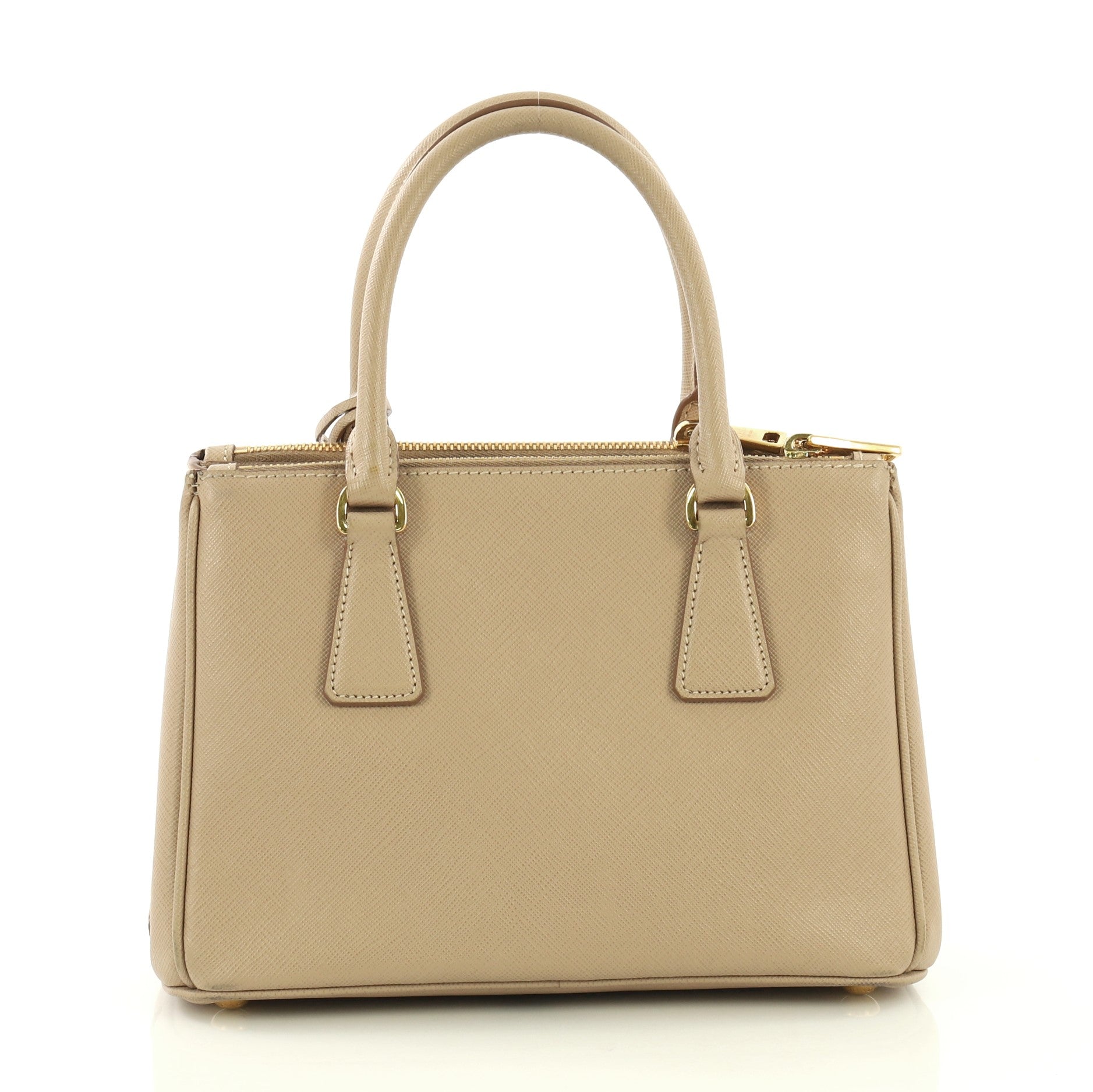 Double Zip Lux Tote Saffiano Leather Mini