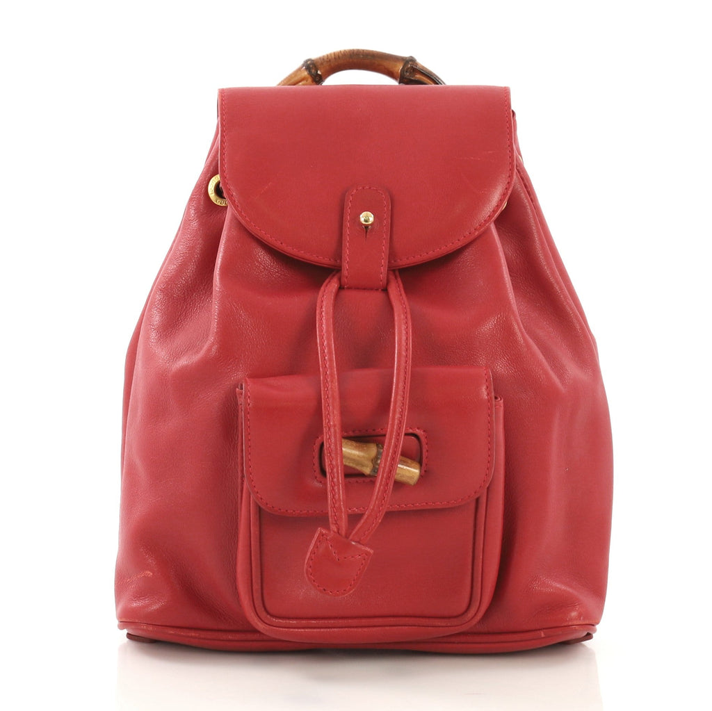 Vintage Bamboo Backpack Leather Mini