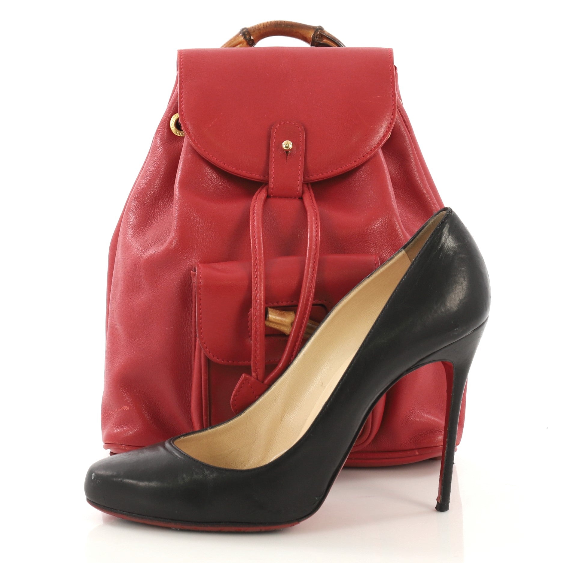 Vintage Bamboo Backpack Leather Mini