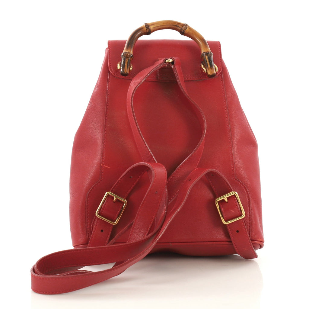 Vintage Bamboo Backpack Leather Mini