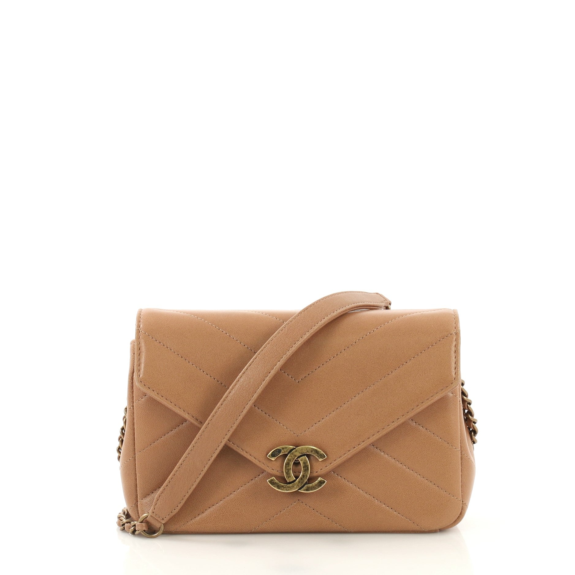 Coco Envelope Flap Bag Chevron Leather Mini