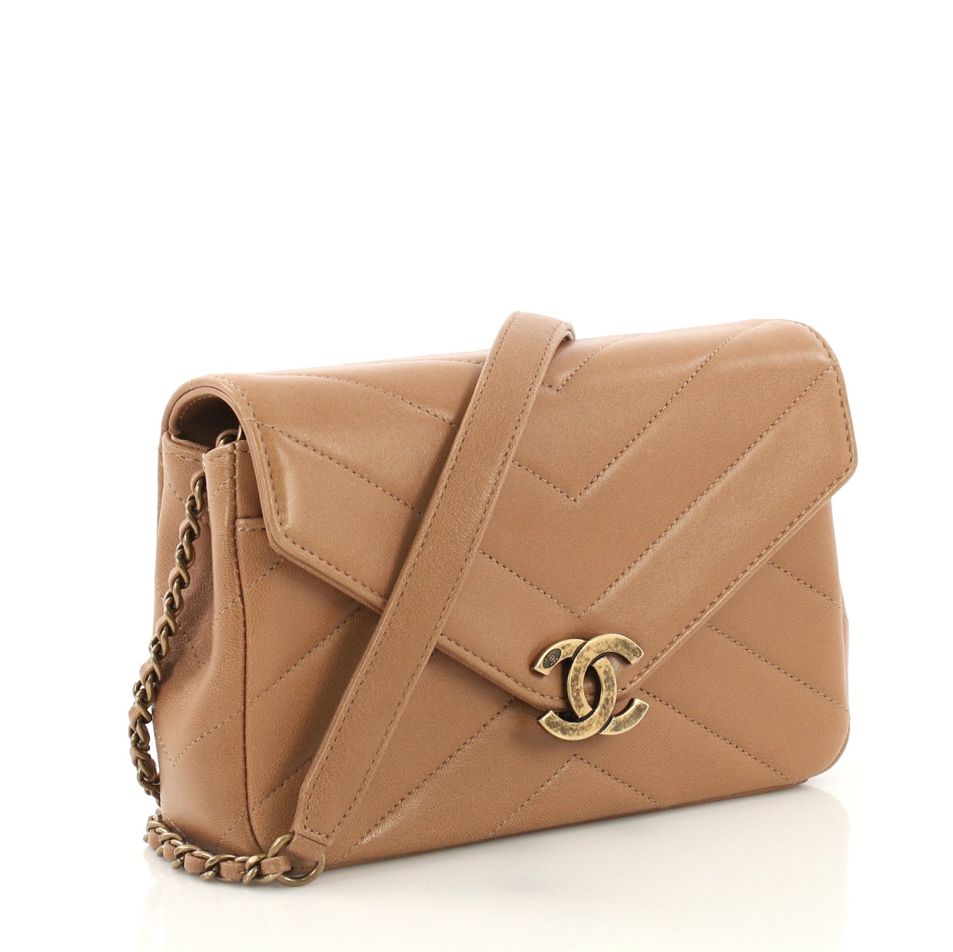 Coco Envelope Flap Bag Chevron Leather Mini