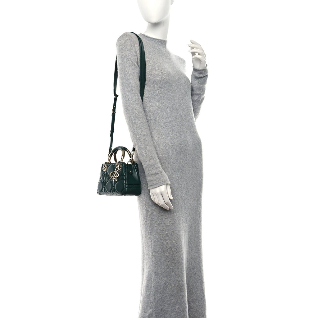 Calfskin Cannage Mini The Lady 95.22 Dark Green