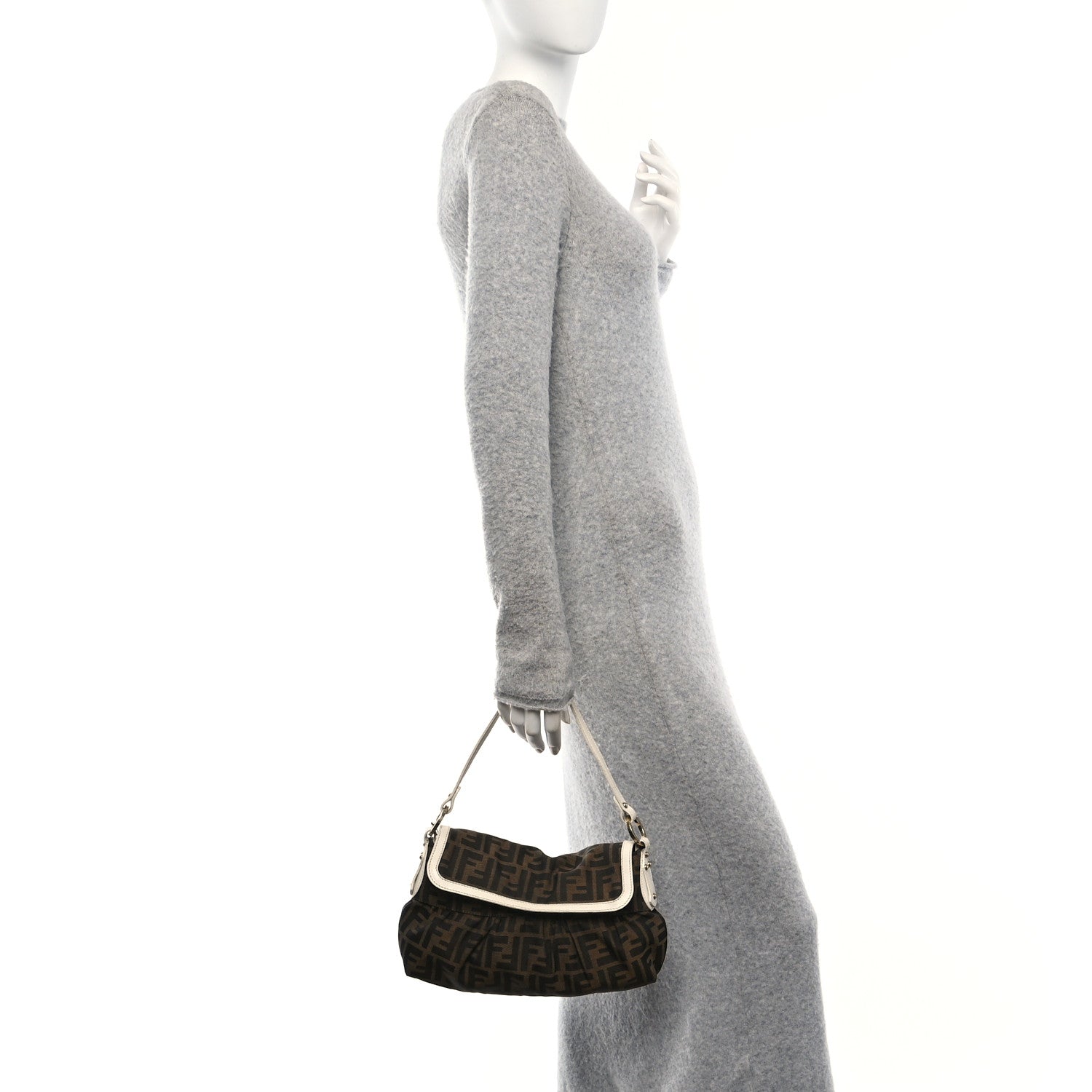 Zucca Cuoio Lucido Small Chef Shoulder Bag Tobacco White