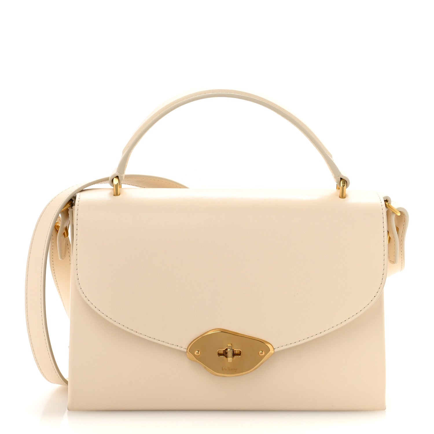 High Gloss Calfskin Lana Top Handle Eggshell