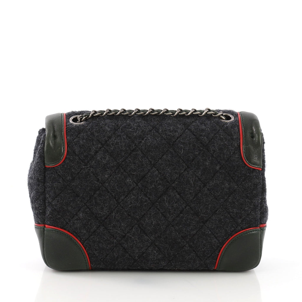 Bicolor CC Flap Bag Felt with Leather Mini
