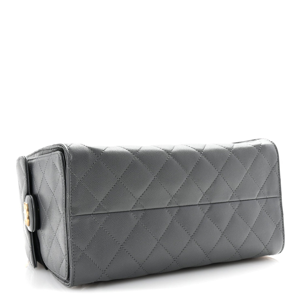 Caviar Quilted Small Chanel 25 Handbag Grey