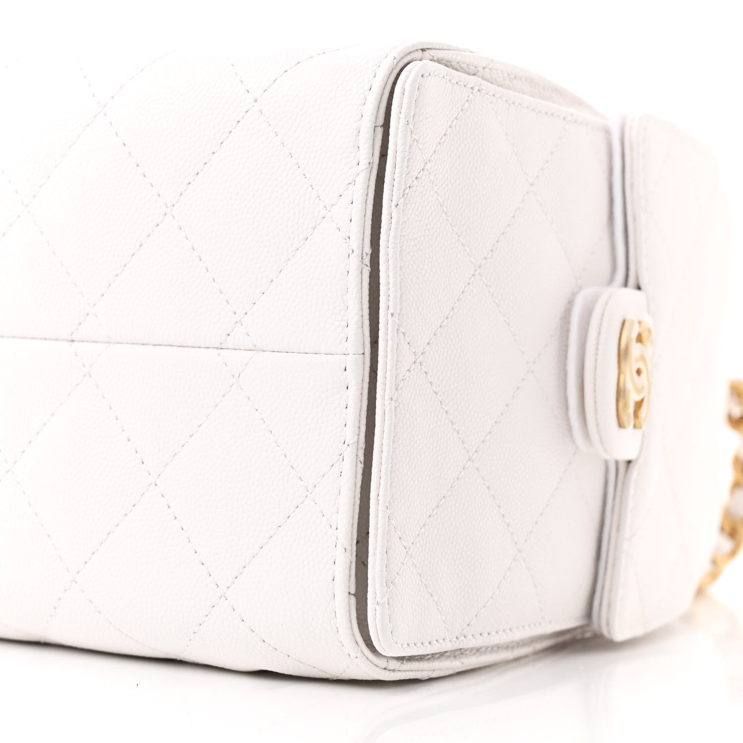 Caviar Quilted Small Chanel 25 Handbag White