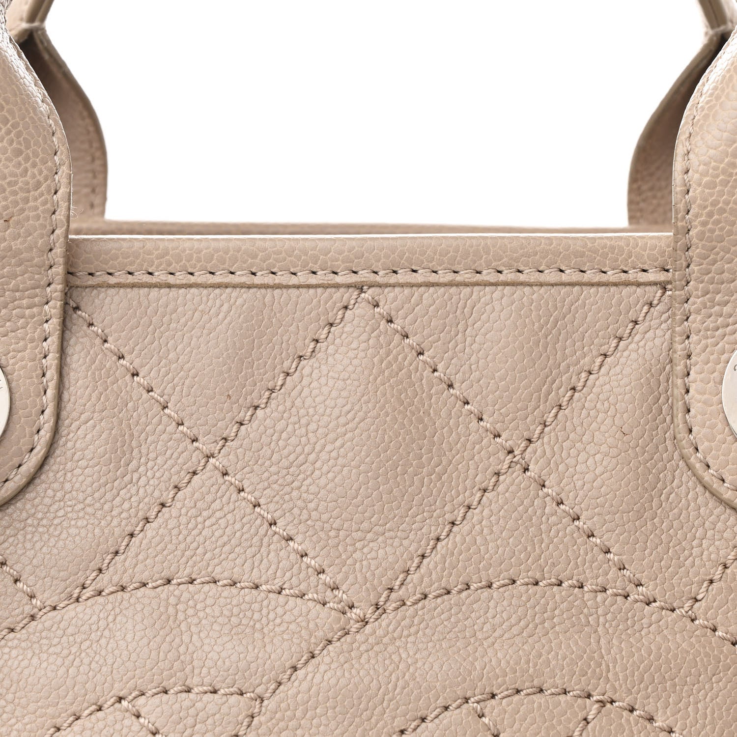 Caviar Quilted Deauville Bowling Bag Beige