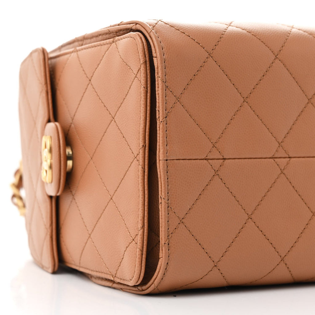 Caviar Quilted Small Chanel 25 Handbag Brown