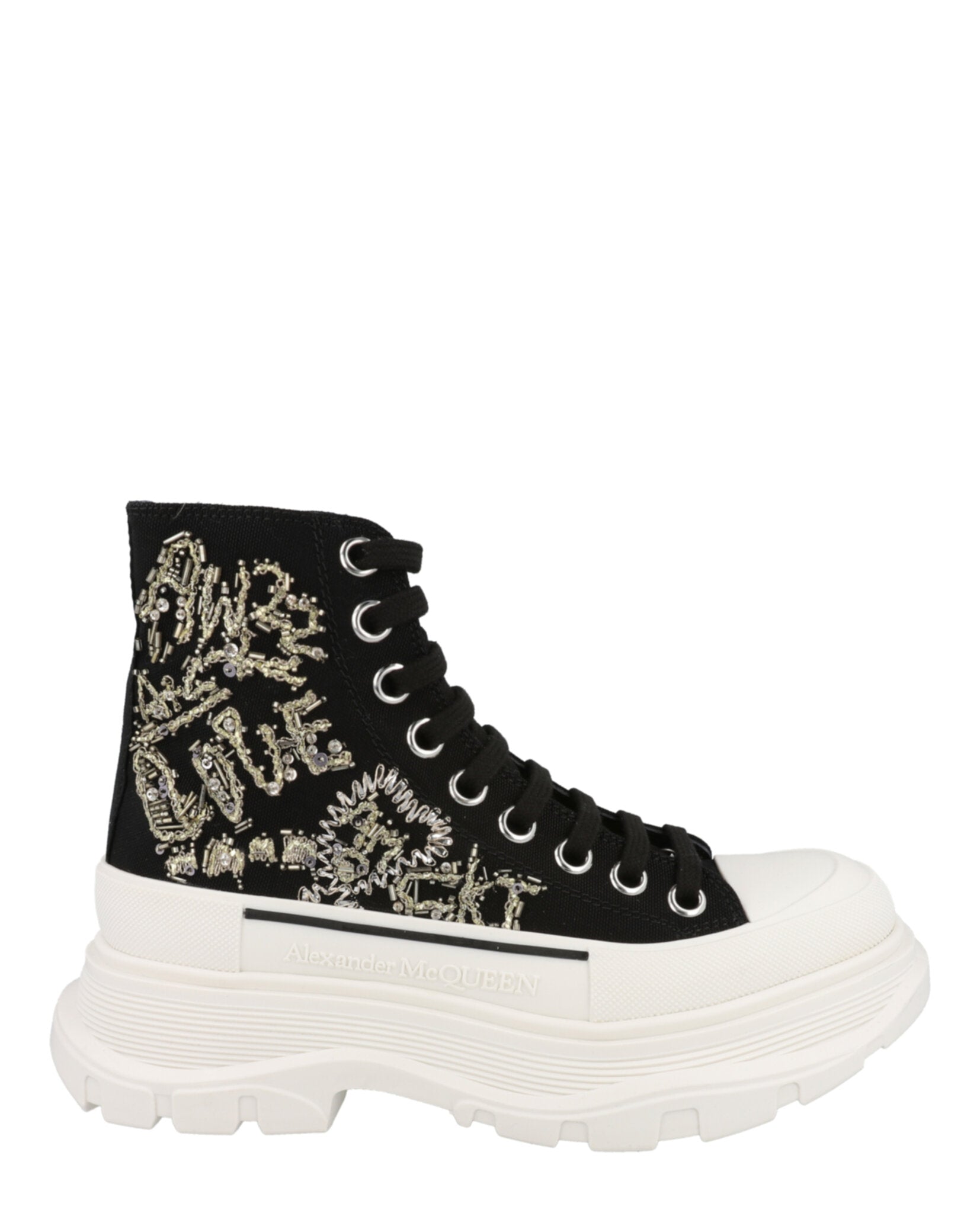 Women's Crystal Embellished Tread Slick Boots