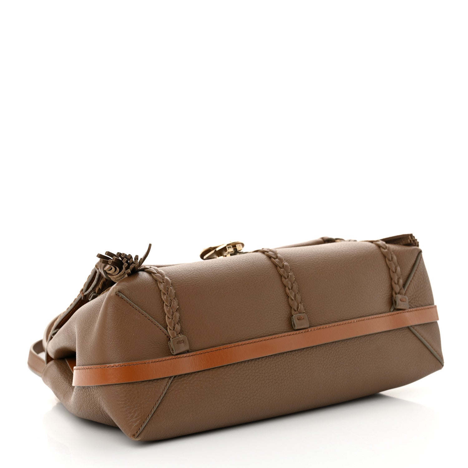 Grained Calfskin Medium Penelope Shoulder Bag Nut