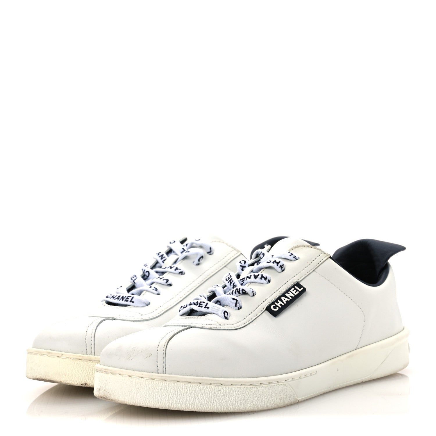 Calfskin Womens CC Sneakers 38.5 White