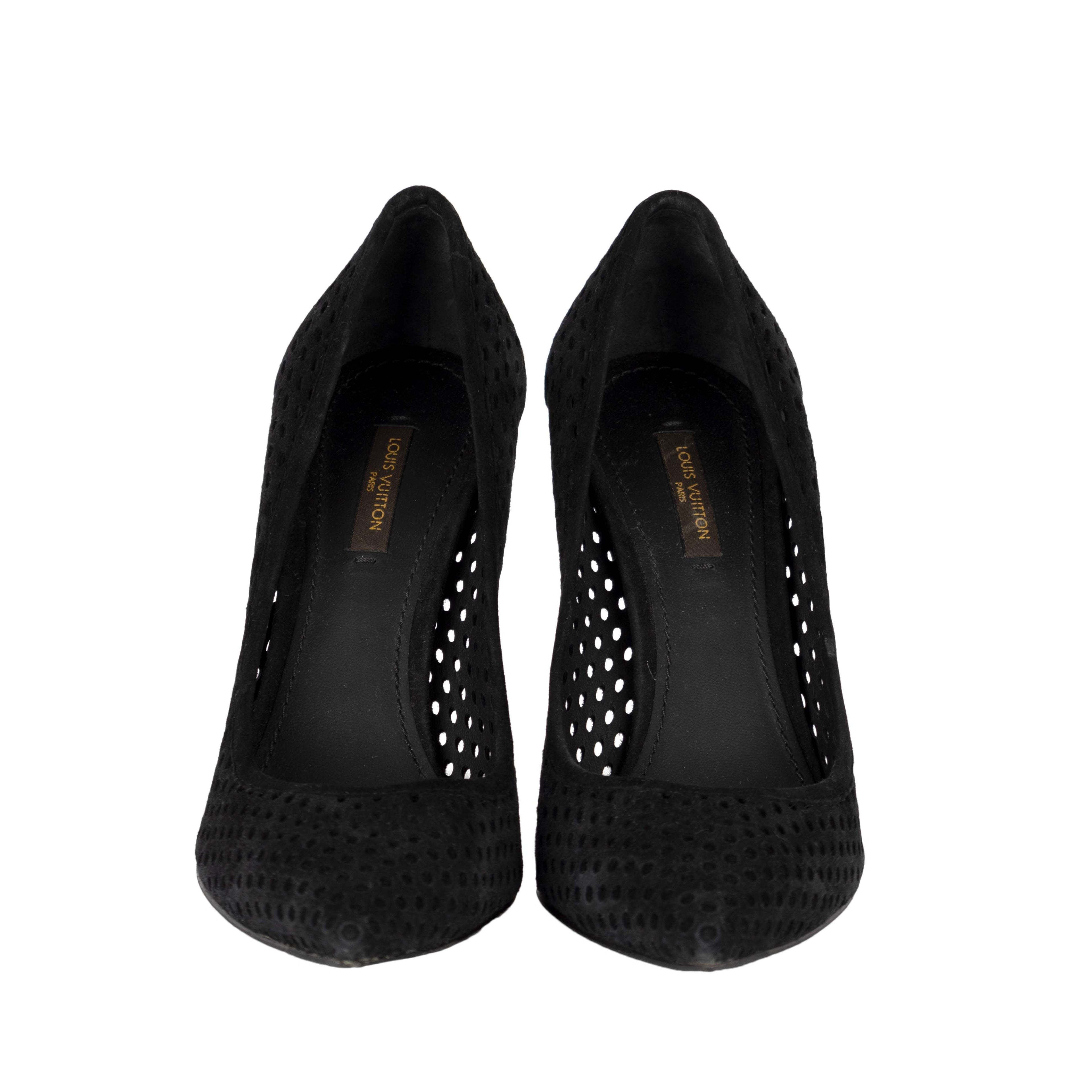 Women's Louis Vuitton Perforated Suede Eyeline Pumps - '10s
