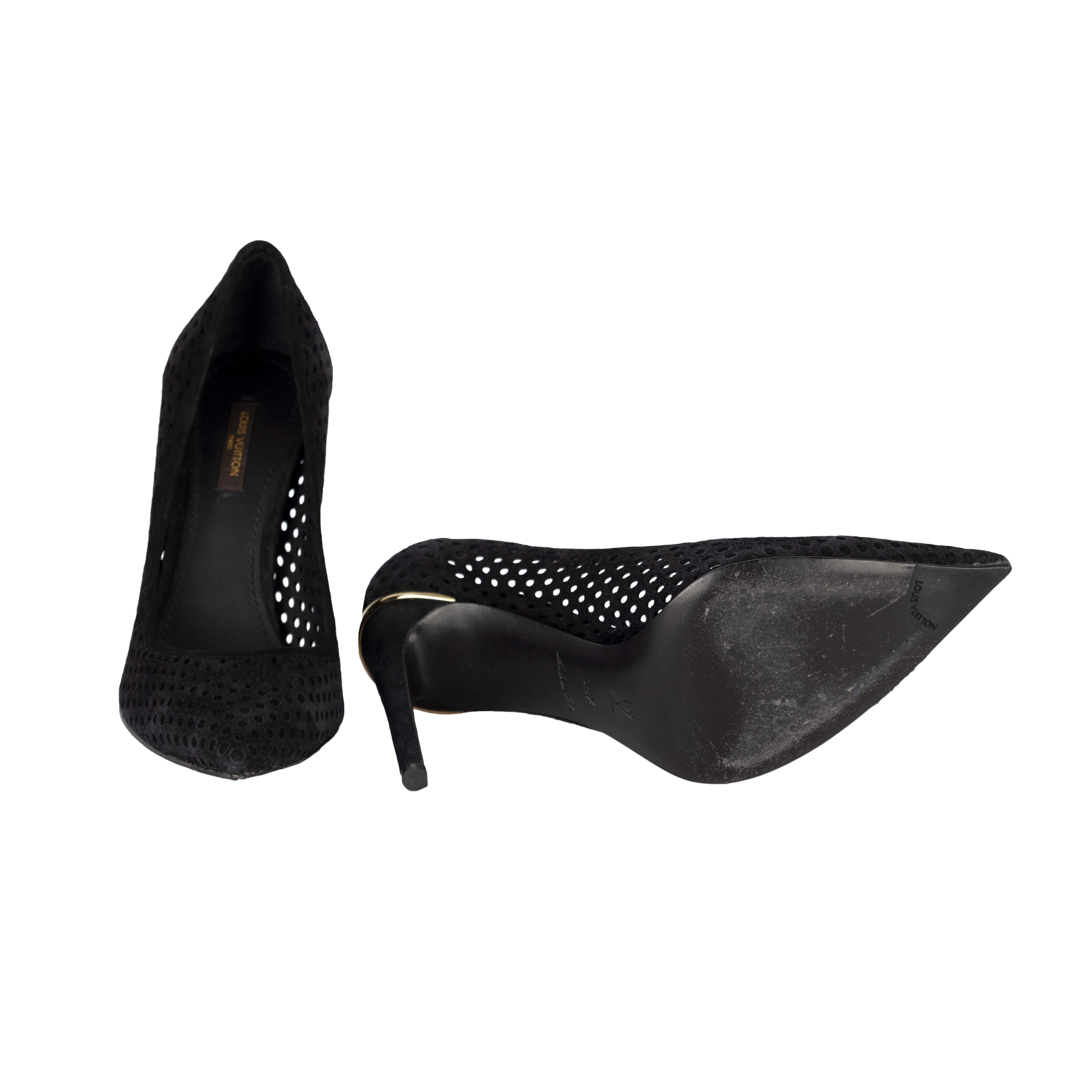 Women's Louis Vuitton Perforated Suede Eyeline Pumps - '10s
