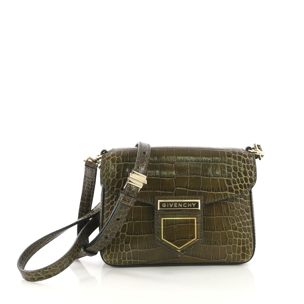 Nobile Crossbody Bag Crocodile Embossed Leather Mini