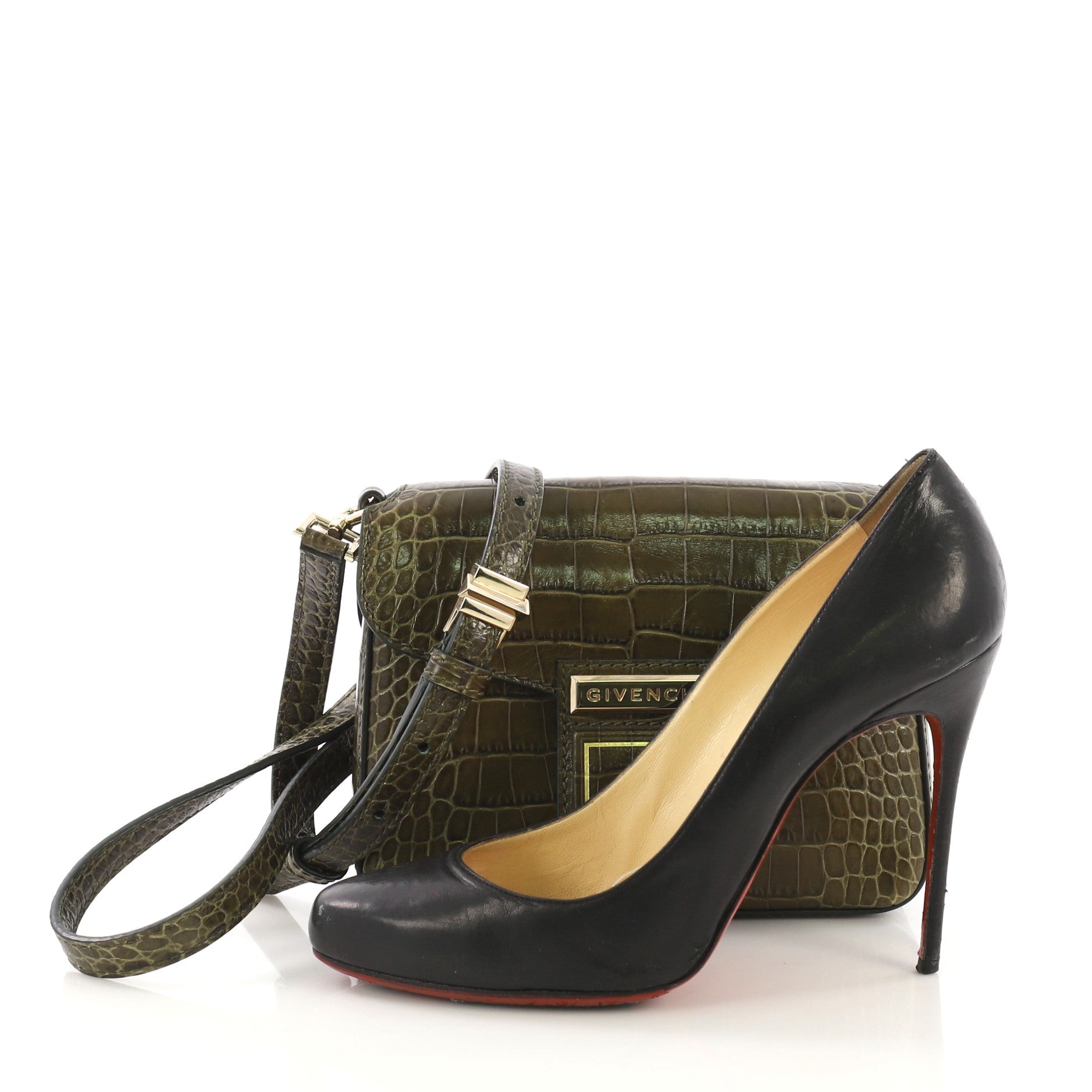 Nobile Crossbody Bag Crocodile Embossed Leather Mini