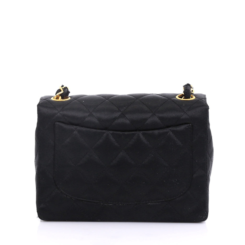 Vintage Square Classic Single Flap Bag Quilted Satin Mini