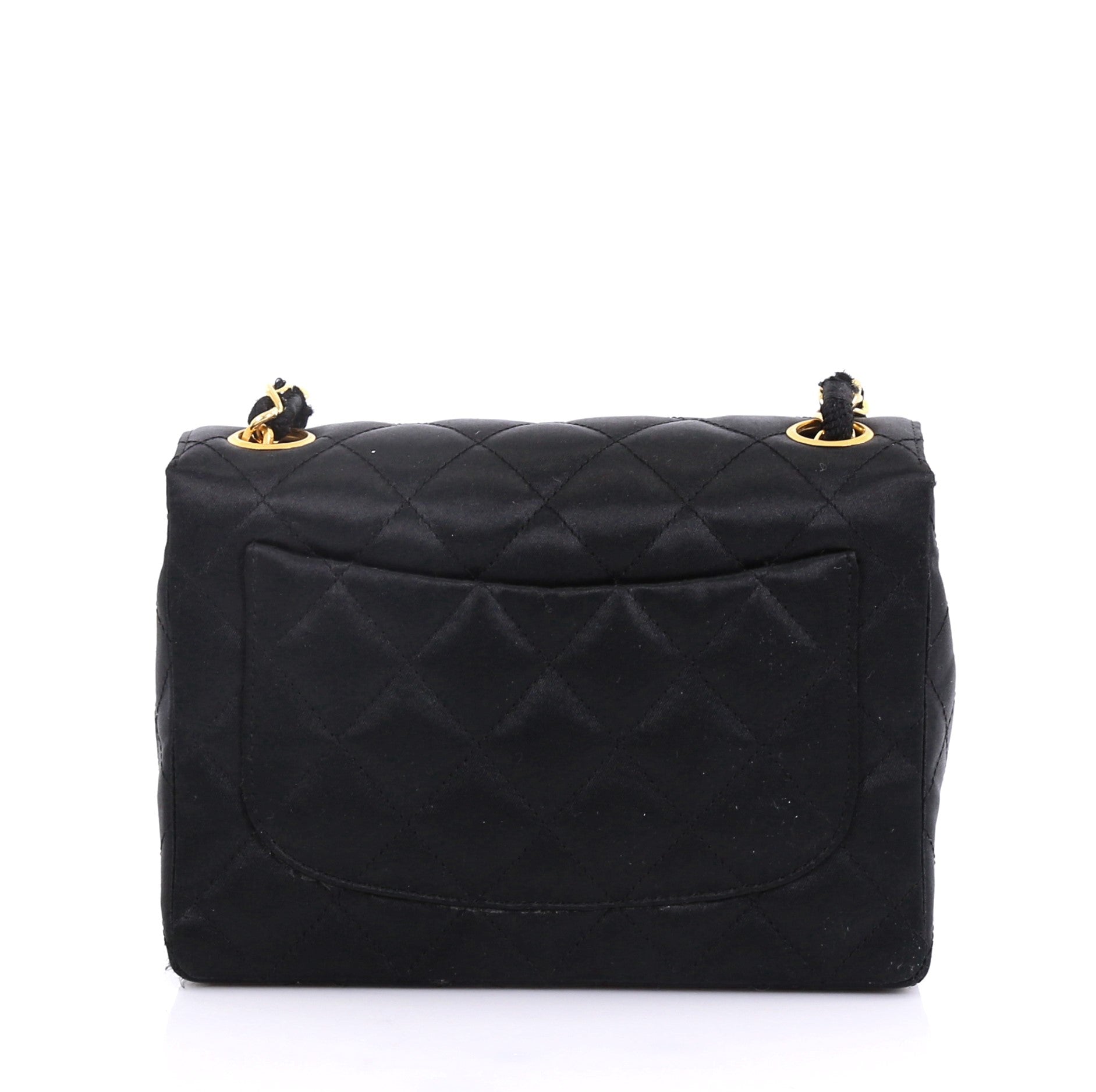 Vintage Square Classic Single Flap Bag Quilted Satin Mini