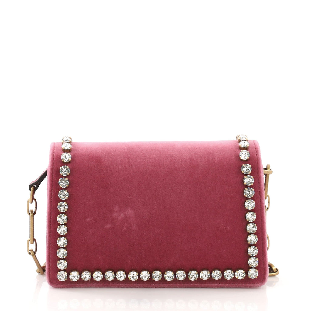 Broadway Pearly Bee Shoulder Bag Crystal Embellished Velvet Mini