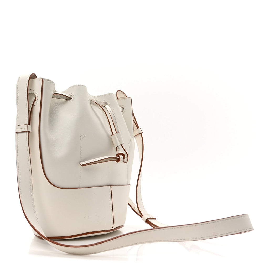 Calfskin Small Balloon Bucket Bag Soft White