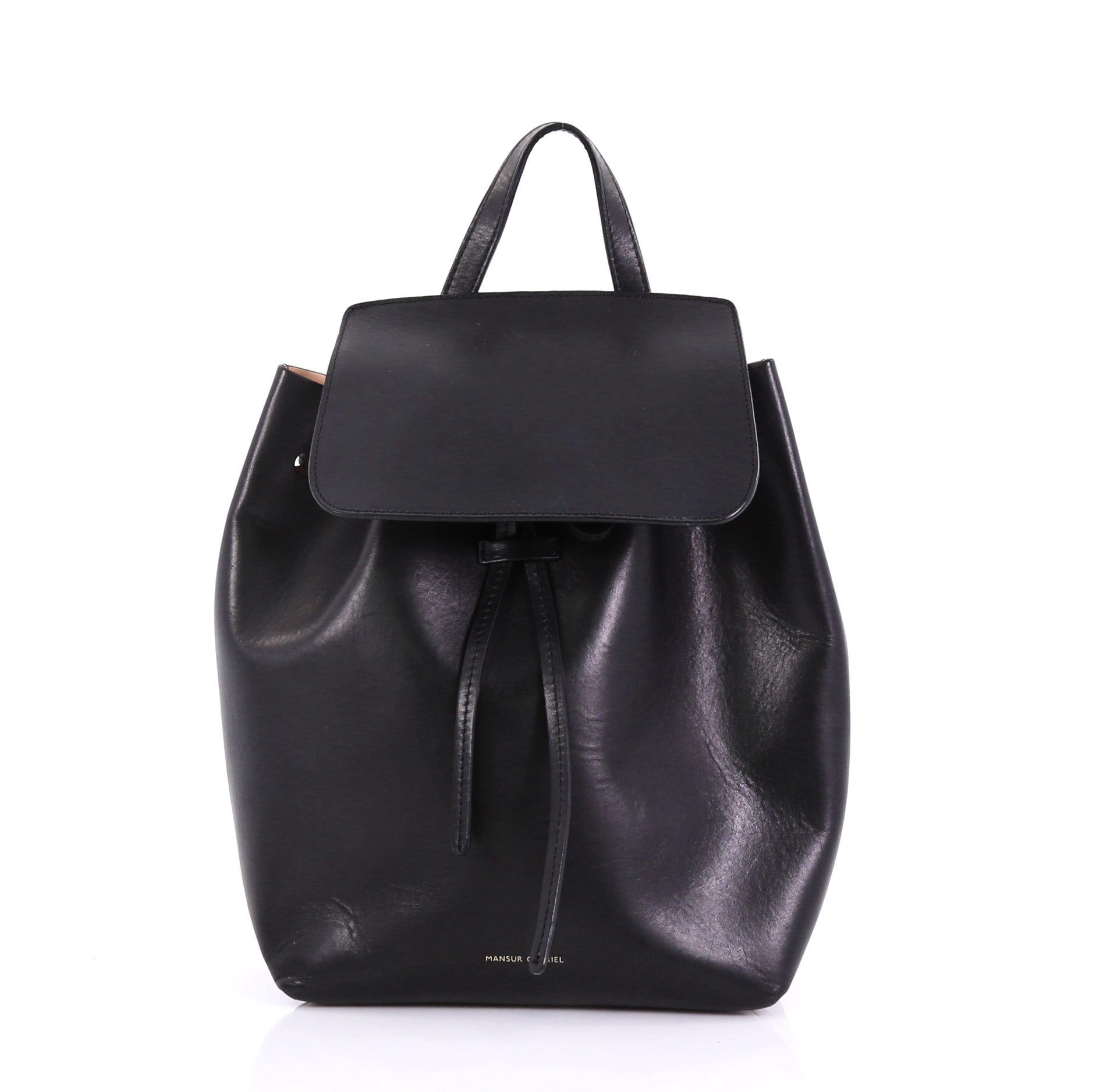 Drawstring Backpack Leather Mini