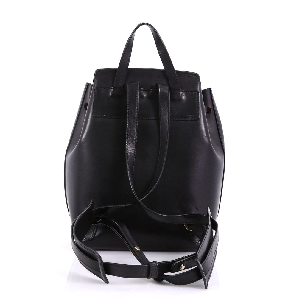Drawstring Backpack Leather Mini