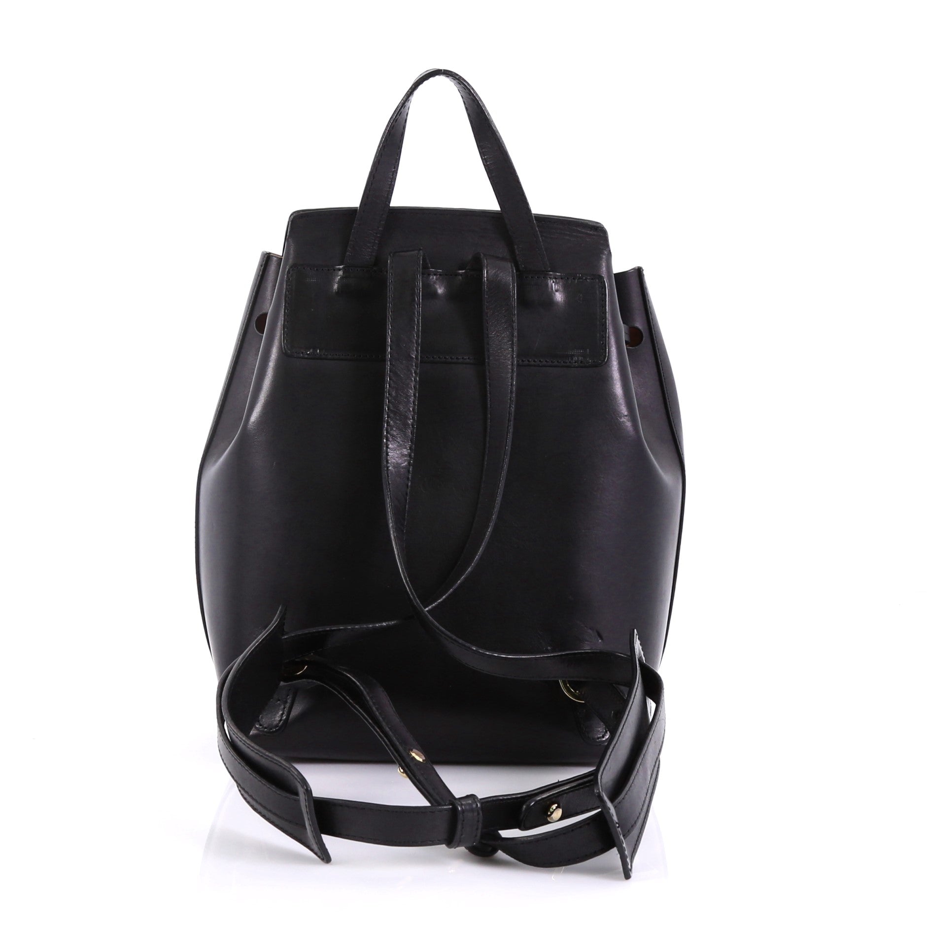 Drawstring Backpack Leather Mini