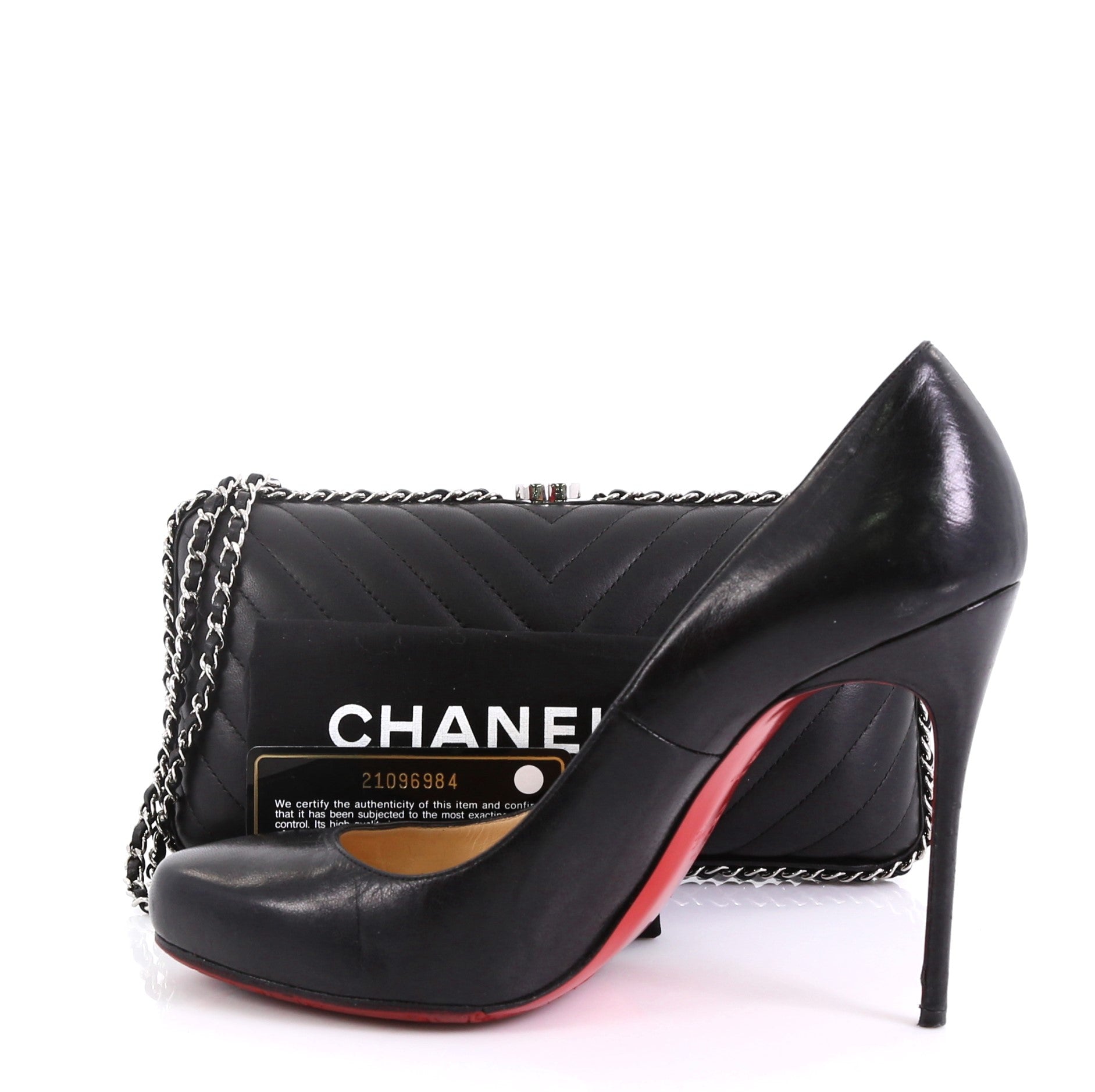 Chain Around Clutch Chevron Lambskin Small