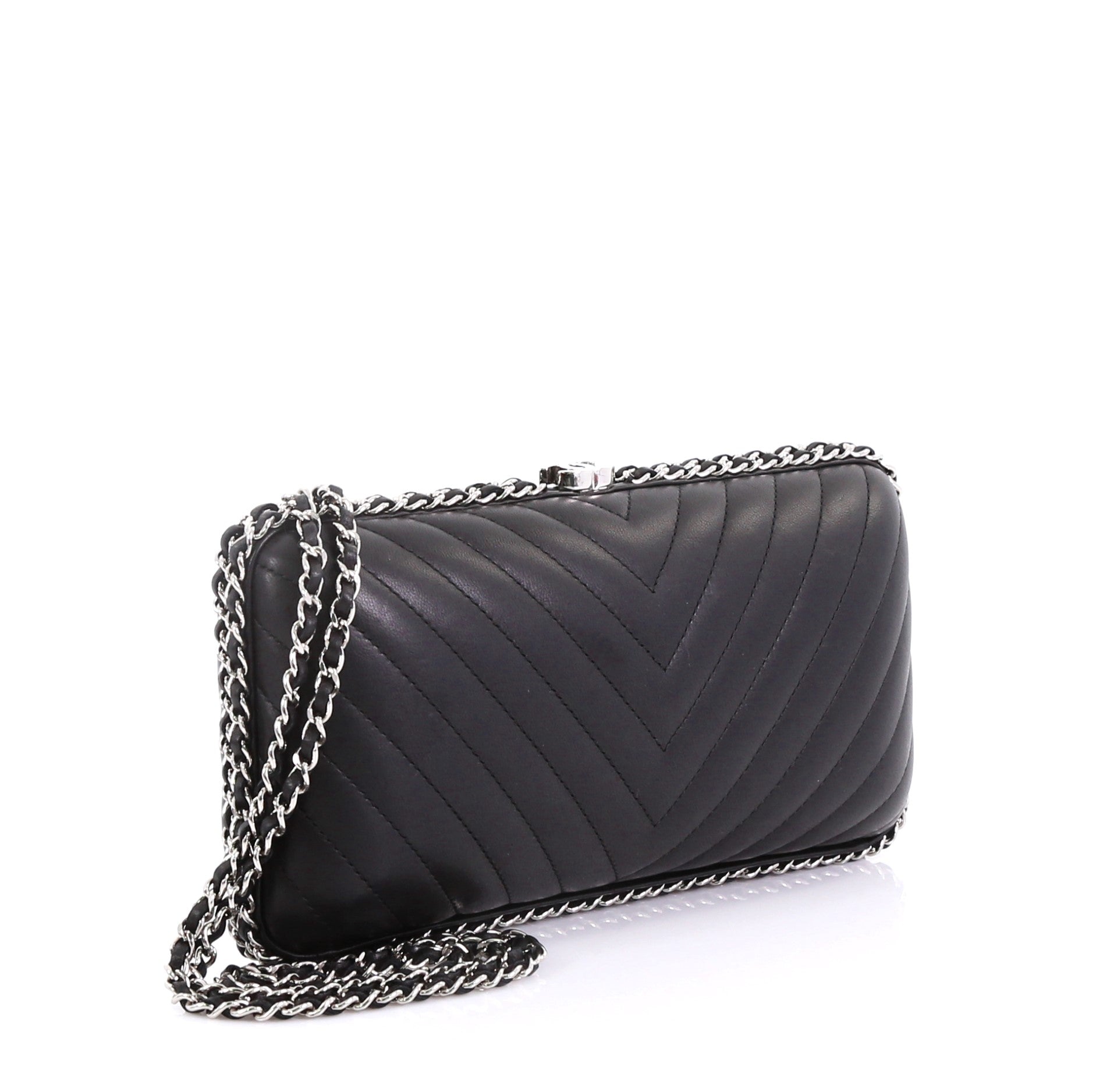 Chain Around Clutch Chevron Lambskin Small