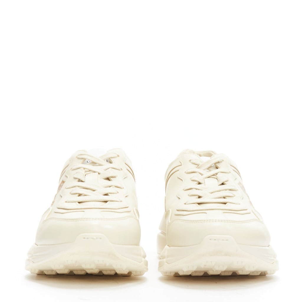 Women's Gucci Rhyton tiger print leather panelled chunky dad sneakers