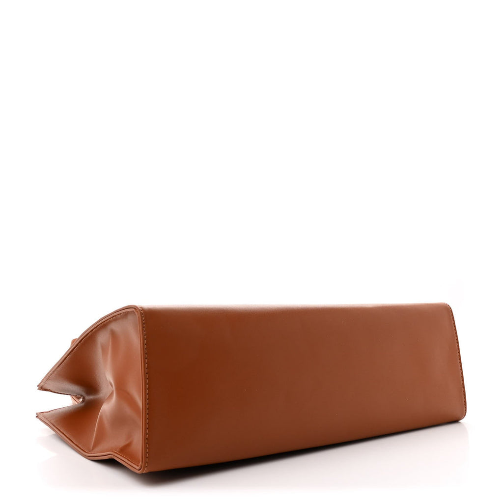 Vegan Leather Medium Shopping Bag Tan