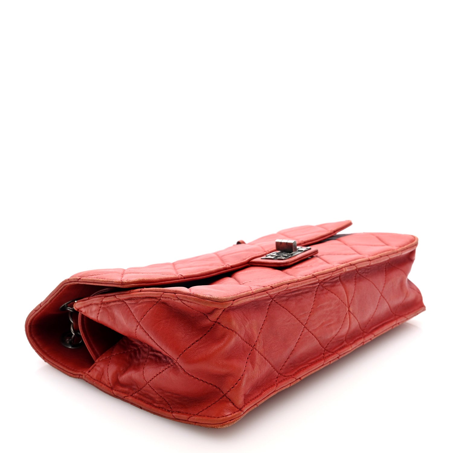 Washed Lambskin Jumbo Take Away Flap Red