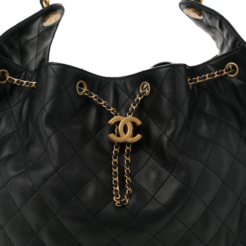 Caviar Quilted Large Chanel 25 Handbag Black