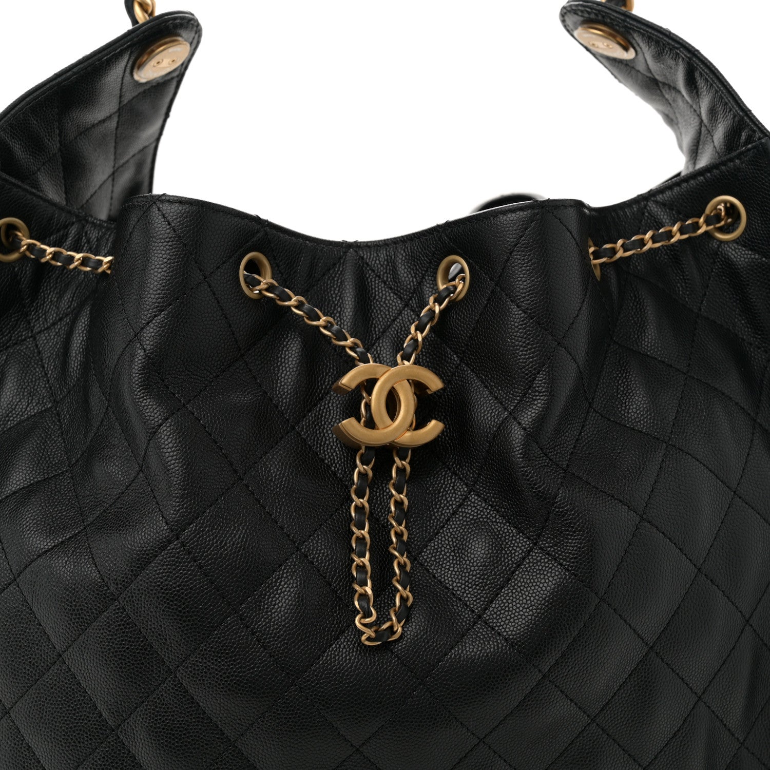 Caviar Quilted Large Chanel 25 Handbag Black