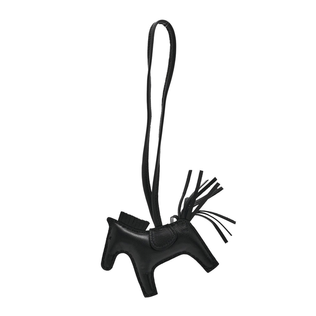 Milo Lambskin Grigri Rodeo Horse Bag Charm PM So Black