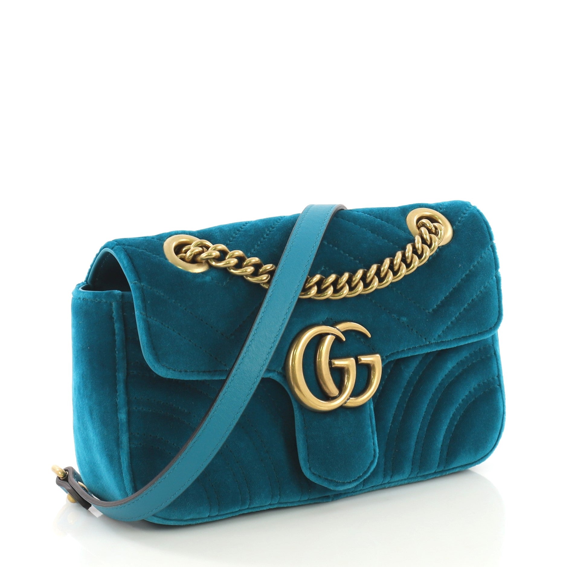 GG Marmont Flap Bag Matelasse Velvet Mini