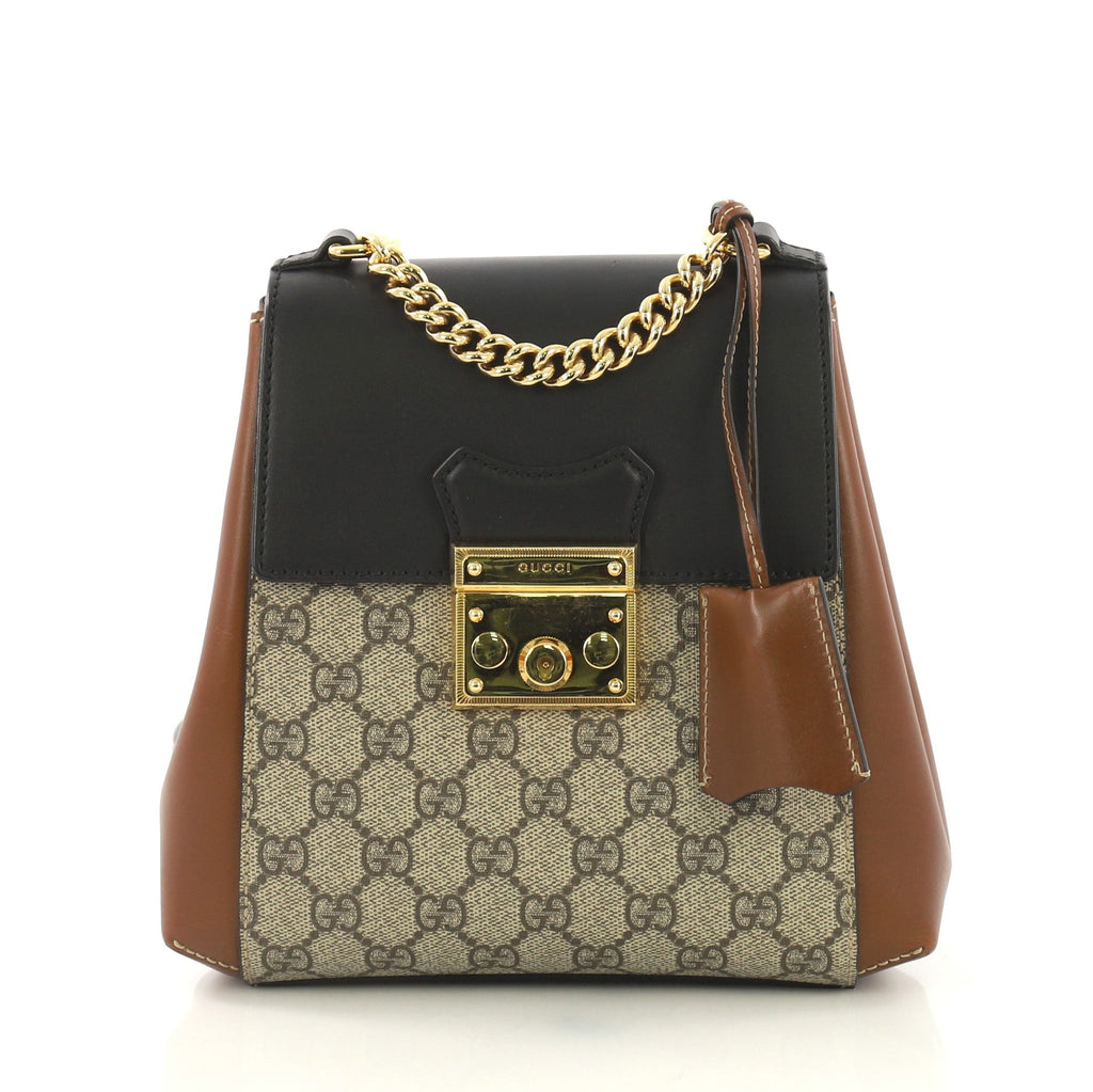 Padlock Backpack GG Coated Canvas and Leather Mini