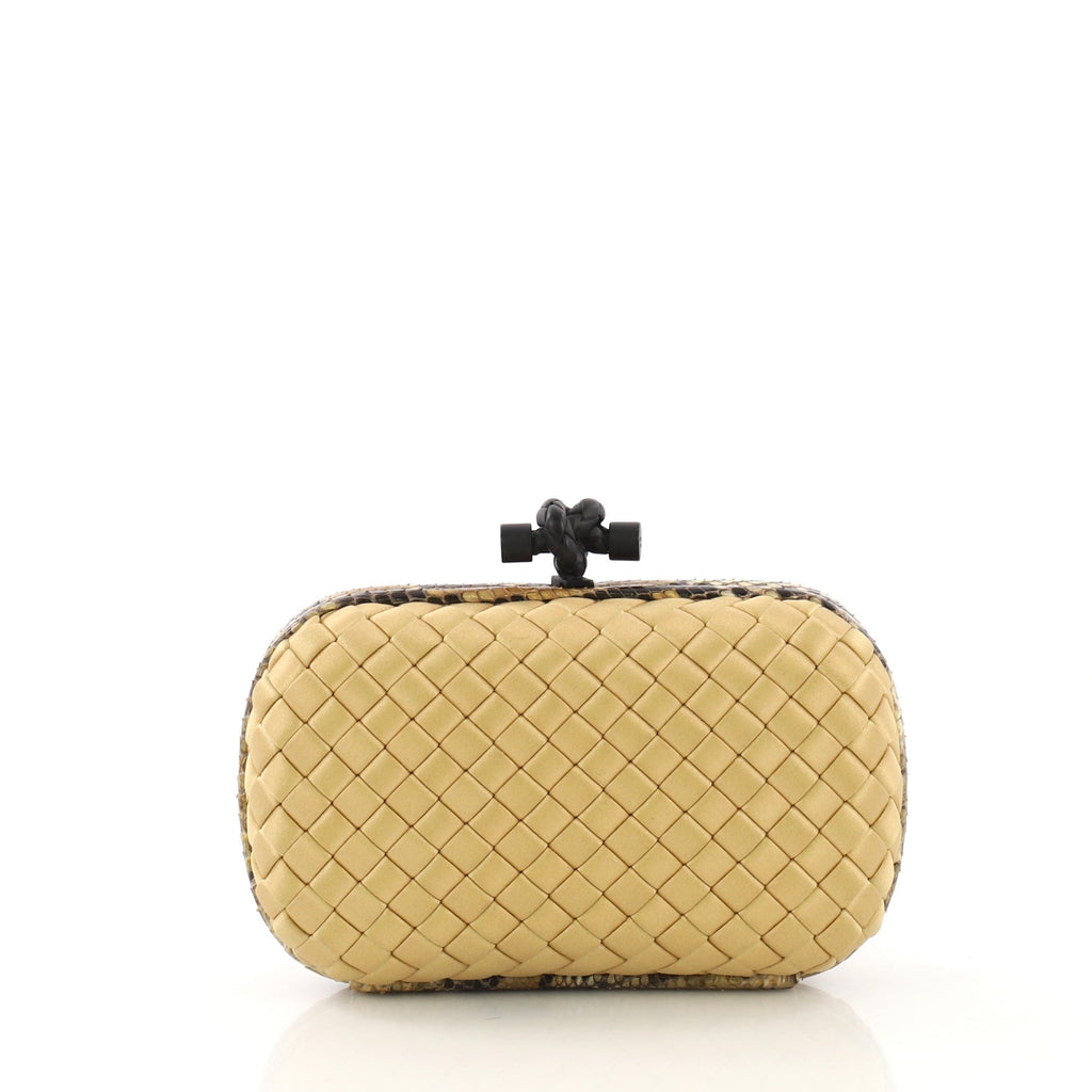 Box Knot Clutch Intrecciato Satin Small